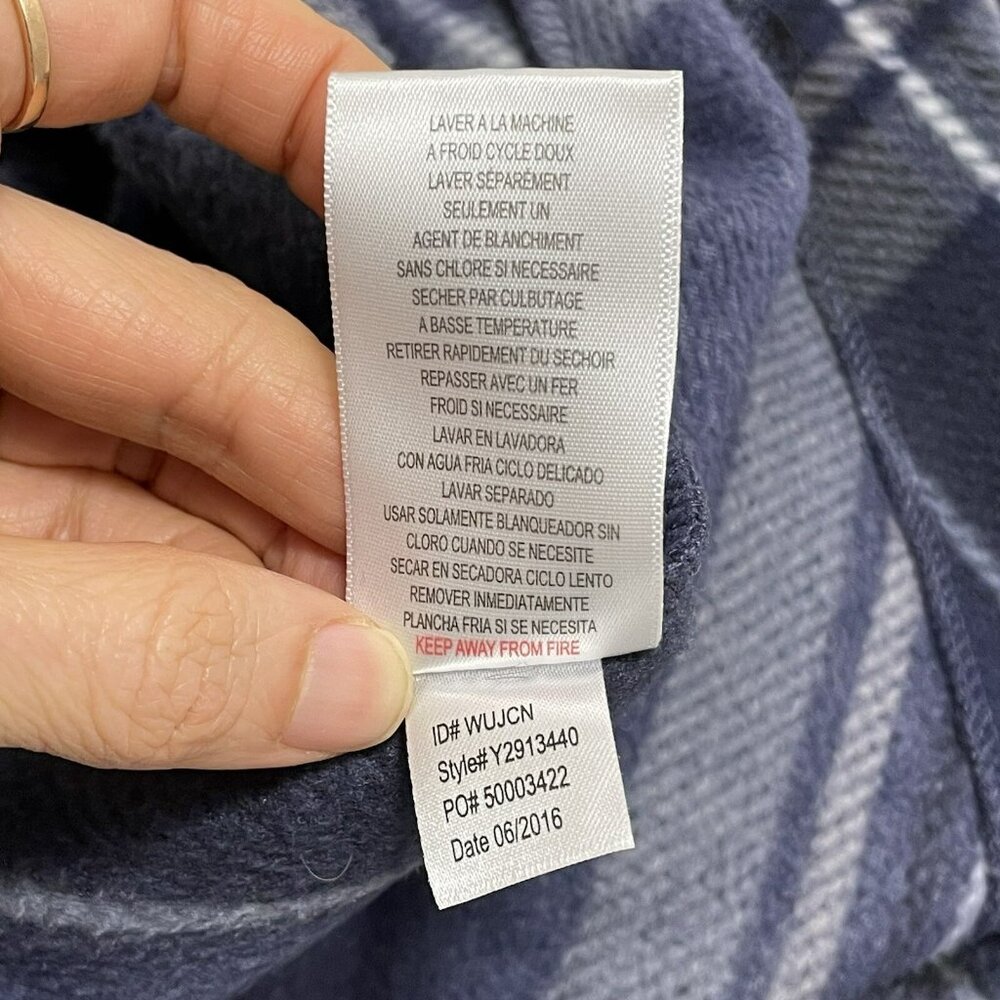 Dkny Duster Jacket Kimono Cardigan Tunic Fleece Women Size S Plaid Open Comfy - Picture 5 of 10